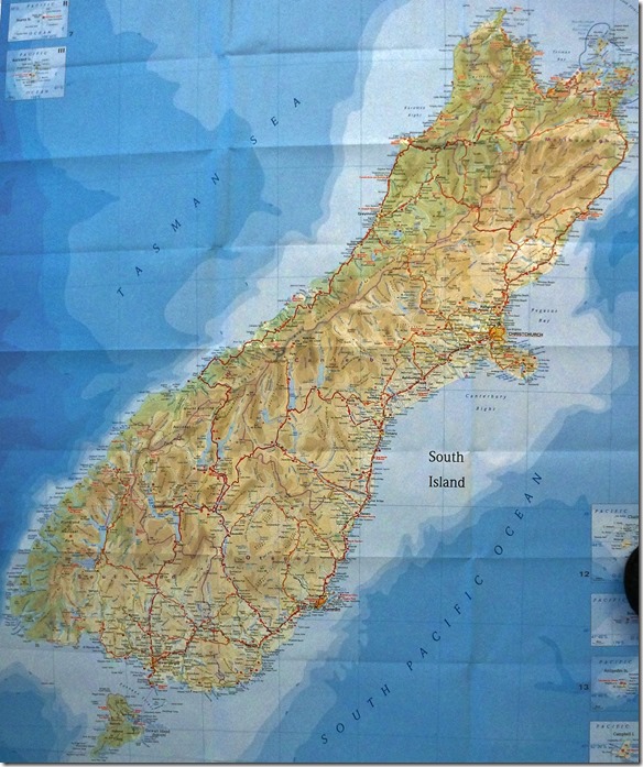 K 002 Neuseelandkarte Südinsel LEER