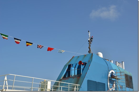 a1397 es ist der h&ouml;chste Punkt des Schiffes und der Wind bl&auml;st da oben extrem stark