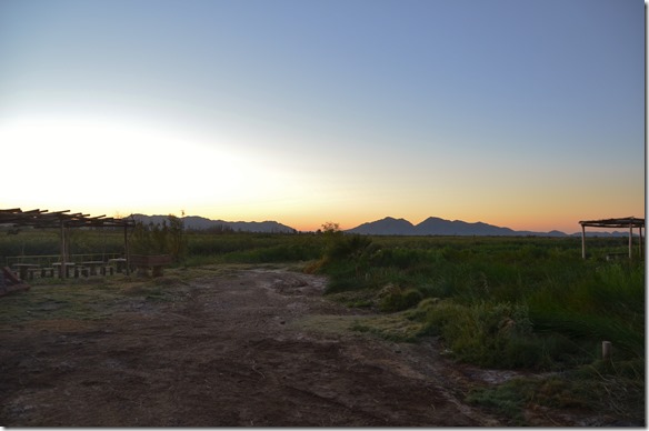 a2346 a der Sonnenaufgang -- wir sind früher als sonst augestanden. denn wir wollen ins Vallee Luna = man kann nur im geführten Convoi alle Stunden fahren 